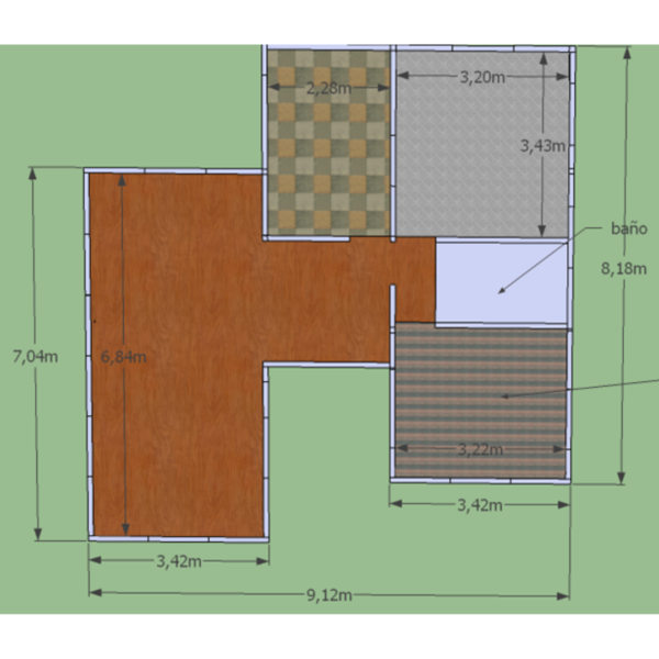 Vivienda de 71m2 - Tres dormitorios con techos inclinados - Imagen 3